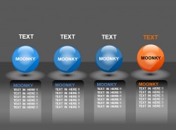 moonkey四个并列关系小球PPT素材 | PPT设计教程网