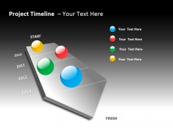 项目时间表与彩色浮动小球 四阶段 | PPT设计教程网