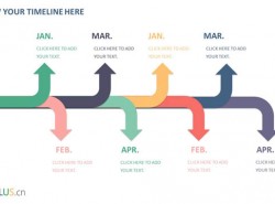 3套大气带弯曲箭头的时间轴PPT模板