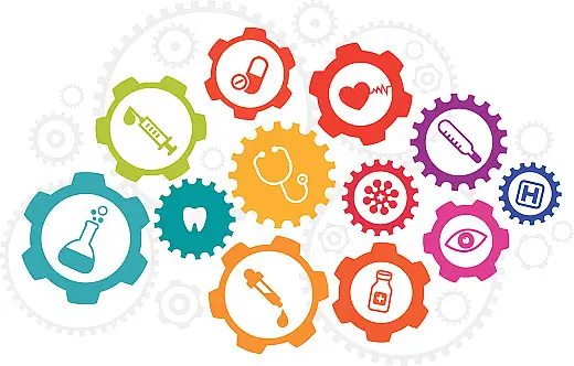 Health Care And Medicine Concept With Icon Set