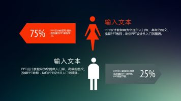 男女对比关系的简易ppt模板