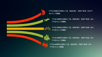 扁平化交通工具介绍幻灯片素材