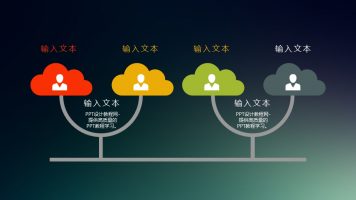 简洁大方黑色背景的归纳关系结构图