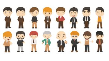 100+扁平化商务小人PPT素材打包免费下载