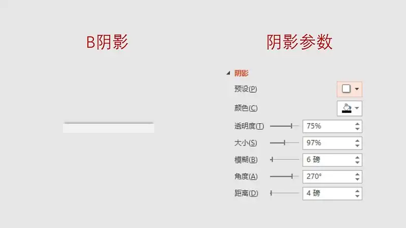 B阴影参数