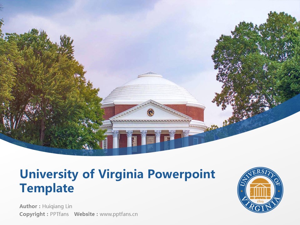 University of Virginia Powerpoint Template Download 美国弗吉尼亚大学PPT模板下载