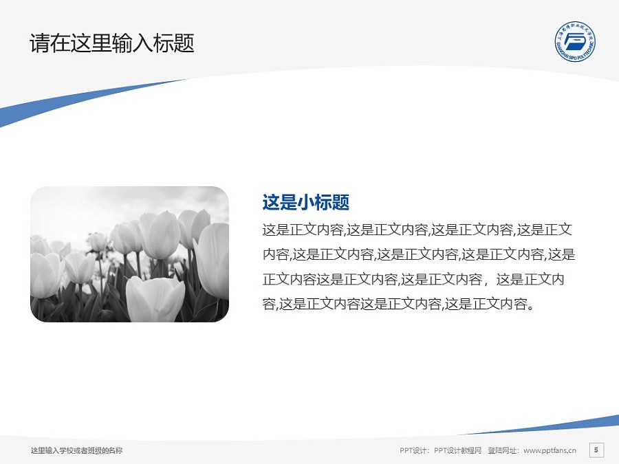 上海思博职业技术学院PPT模板下载_幻灯片预览图5