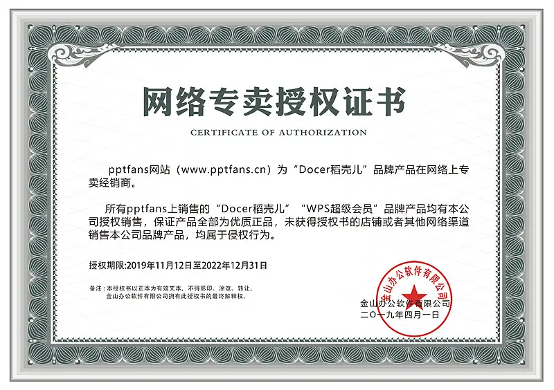 本商品为金山wps正版，已获得网络专卖授权，假一罚十。