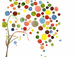 PPT配色之彩色树
