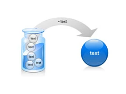 小球,瓶子,箭头,药丸,水杯,积累,汇聚,集中