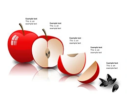 苹果,切开,对半,平分,苹果核,演变过程,分步步骤,阶段性