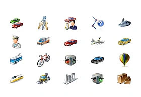 汽车,小车,钥匙,小人,美元,路线,问号,警察,救护车,飞机,出租车,有轨电车,自行车,红绿灯,交通灯,热气球,地铁,挖土机,工程车,吊桥,桥,箱子