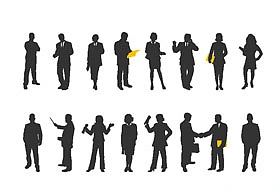 人物,剪影,男女，商务,文件夹,老师,帅气,握手