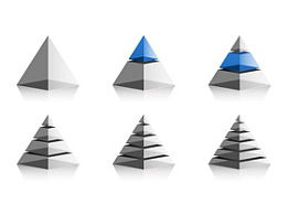 一组3D立体金字塔PPT素材