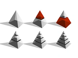 金字塔,立体,3D,1,2,3,4,5,6