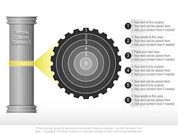 立体,3D,环节,链条,齿轮,箭头,逻辑,方向,罗马柱子,靶心,6