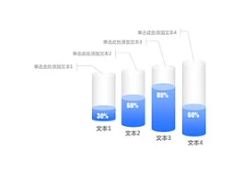 3D,立体,4,柱形图,水柱,图表图示,比例,质感