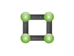 立体,3d,循环,箭头,流程,4,路标,路径,道路,导航
