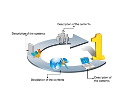 数据,3D,立体,金属感,工业感,4步骤,4阶段,01,no.1,箭头,循环,递进,电脑,网络,卫星,房子,基站,小人