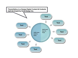 3D,立体,8,8部分,箭头,质感,水晶,按钮,展示,指示,分总