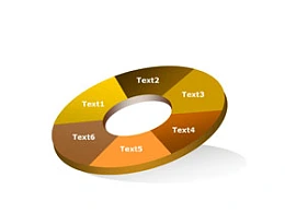 3D,水晶,立体,饼图,6部分,重点