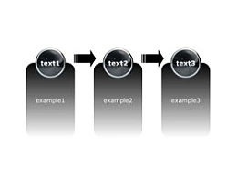 3D,立体,3部分,3要点,顺序,箭头,酷黑,水晶,时间发展,时间顺序