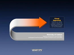 韩国,pptkorea,商务,精美,立体,3D,箭头,返回,折返,拐弯,倒退,回家,退步