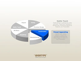 韩国,pptkorea,商务,精美,立体,3D,饼图,数据图标,突出,重点