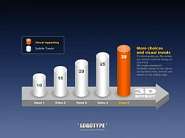 韩国,pptkorea,商务,精美,立体,3D,箭头,柱形图,水柱,立体柱子