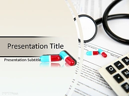 医学医药行业药物胶囊听诊器PPT模板