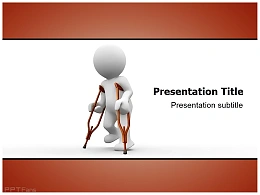 医学医药行业骨折拐杖PPT模板