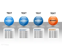 moonkey四个并列关系小球PPT素材