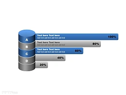 moonkey,公司介绍,立体图表,5部分,立体PPT素材,转轴设计