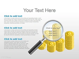 金融投资放大镜金币硬币