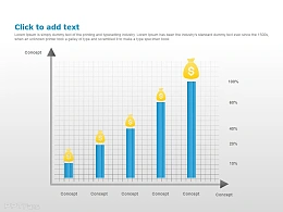 金融钱袋双色柱状图