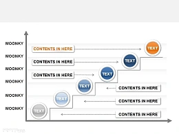 moonkey沿着坐标轴阶梯式上升PPT素材
