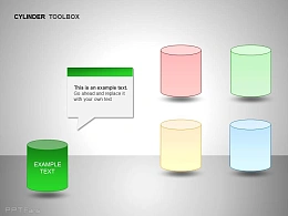 绿色圆柱体图示文本框说明