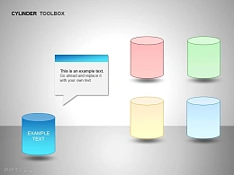 蓝色圆柱体图示文本框说明