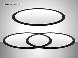 深灰色立体三环图示