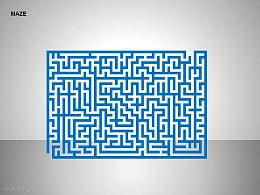 蓝色方形迷宫图示