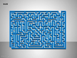 蓝色竖立方形迷宫图示