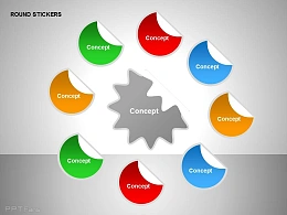 八部分放射状彩色贴纸