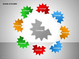 九部分反向半边刺球贴纸