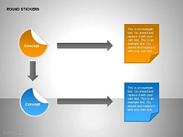 黄蓝两部分半圆形贴纸文字说明