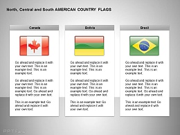 加拿大、玻利维亚、巴西国旗