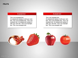 红果子、草莓、苹果、西红柿图示