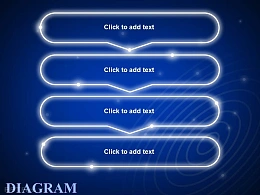 蓝色发光带箭头4步骤文字框