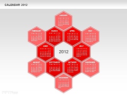 2012日历红色图示