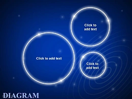 蓝色发光圆形3方面并列关系