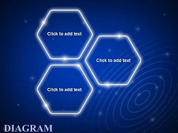 蓝色发光3方面并列关系之六边形